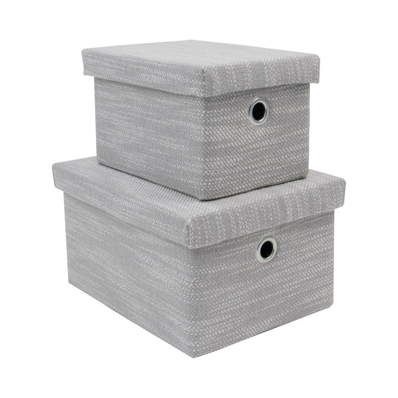 17 Stories Fabric Decorative Basket, Light Grey, 9.2 Litres, Yes