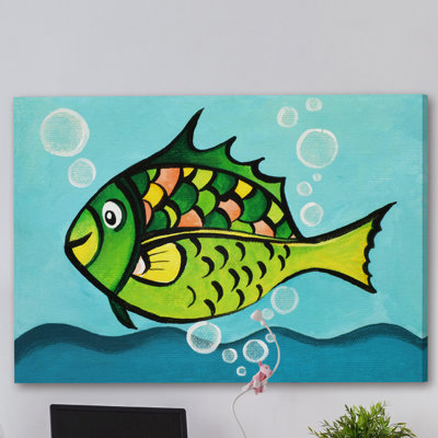 'One Fish' Print on Wrapped Canvas