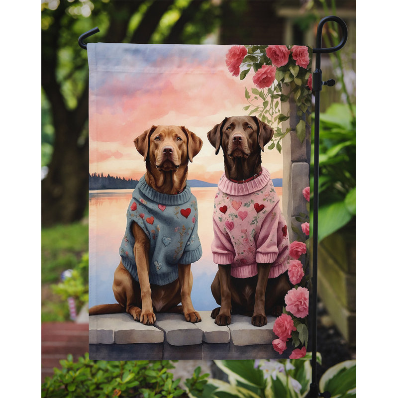 Double Sided 15.5'' H x 11.25'' W Polyester Valentine's Day Garden Flag
