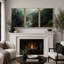 "Misty Forest Landscape", "Hazy Moody Dark Green River Nature", Tranquil Panoramic Modern Rustic Woodland Wall Art-119385153-91258537