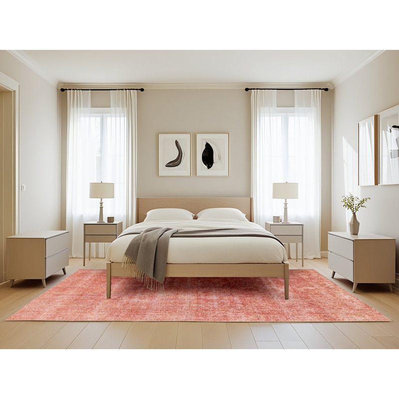 Tapis décoratif multicolore à motif abstrait, Rectangle de 5 pi x 8 pi