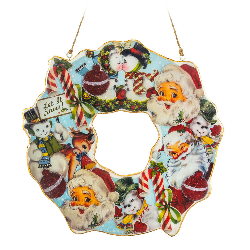 Couronne de père Noël rétro