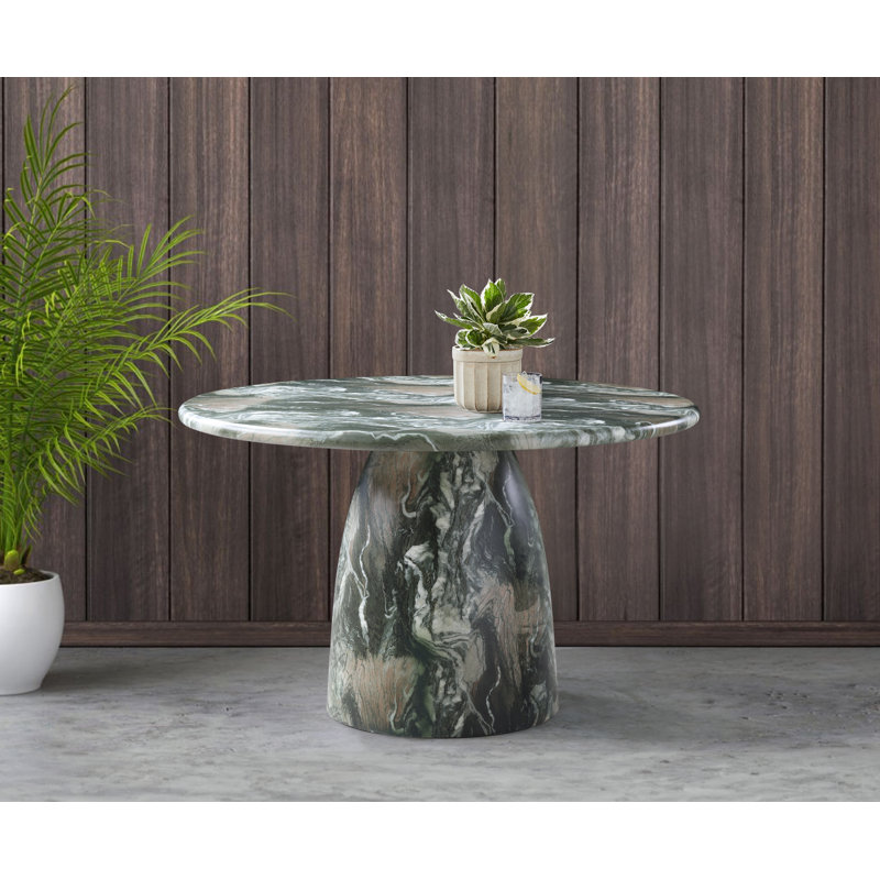 Table de salle à manger C béton, 76 cm (H) x 123 cm (L) x 123 cm (P), Vert