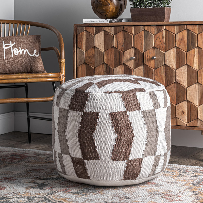 Pouf rond à carreaux 20 po Conaway