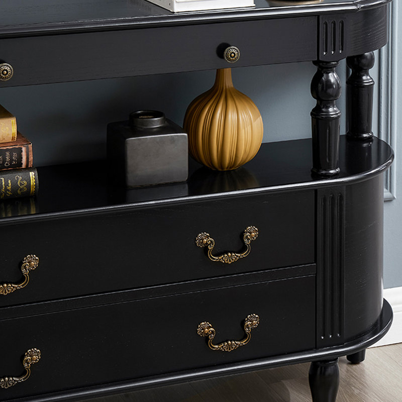 Callaway 51.2" Solid Wood Console Table, Black