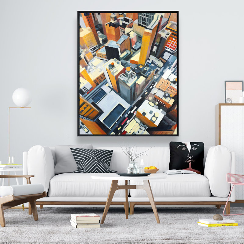 Toile vue de dessus des bâtiments de New York | Décoration de chambre à coucher