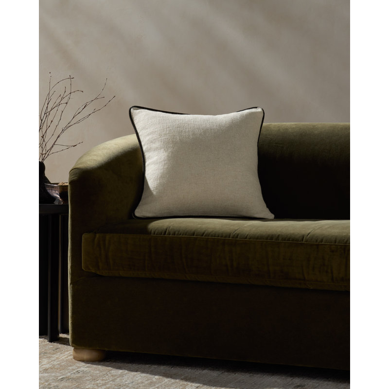 Jeremiah Brent x Loloi Hudson Accent Pillow, Square 20"H x 20"W, Natural / Black, Down / Feather