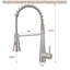 Robinet de cuisine commercial en nickel brossé avec douchette extractible, robinet d'évier de cuisine à poignée simple-120798380
