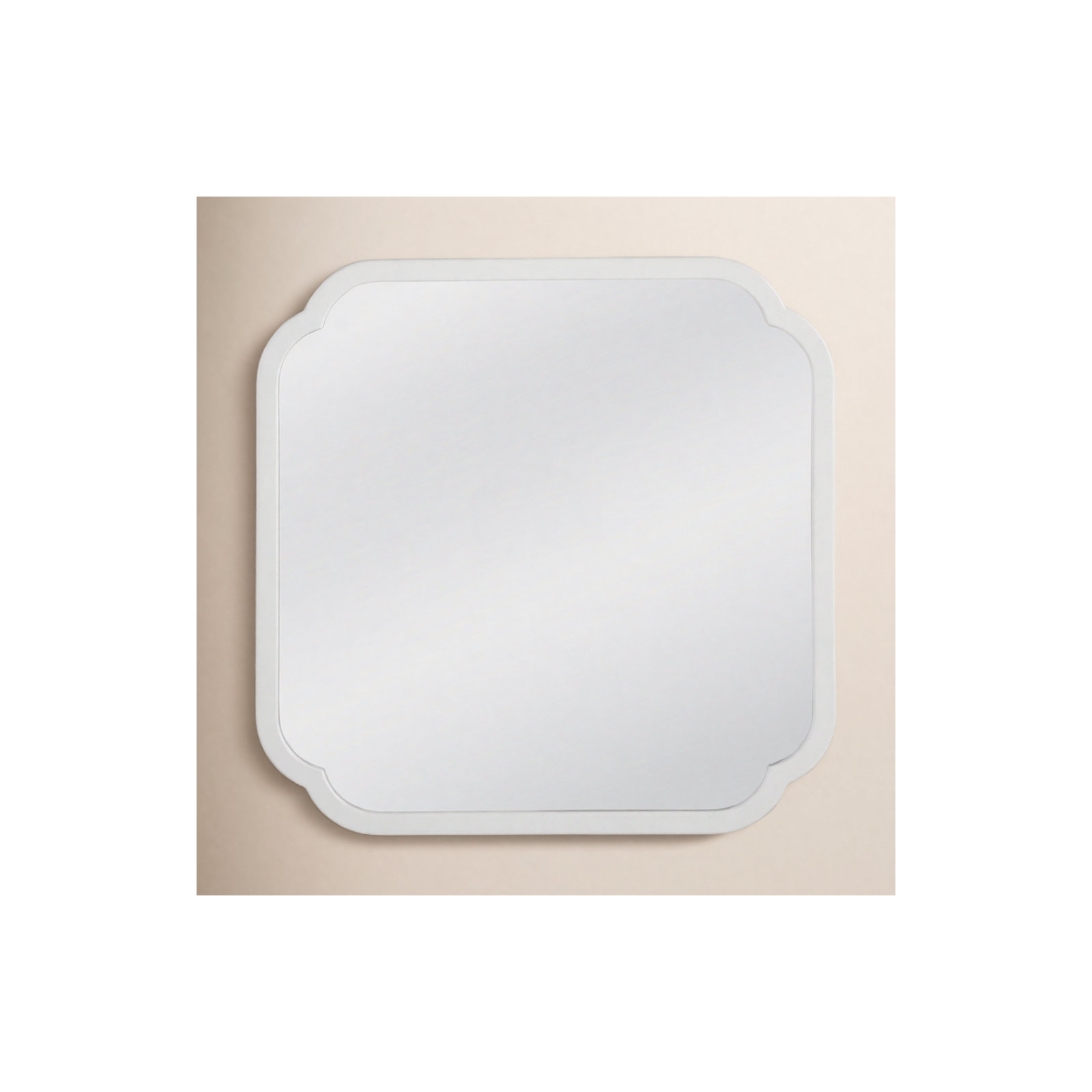 Baltic Wood Scalloped Wall Mirror, White