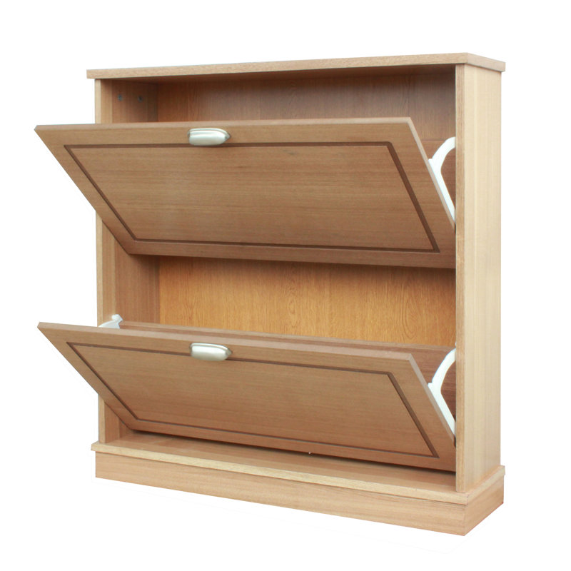 Collinsworth 10 Pair Flip Down Shoe Storage, Mission Oak