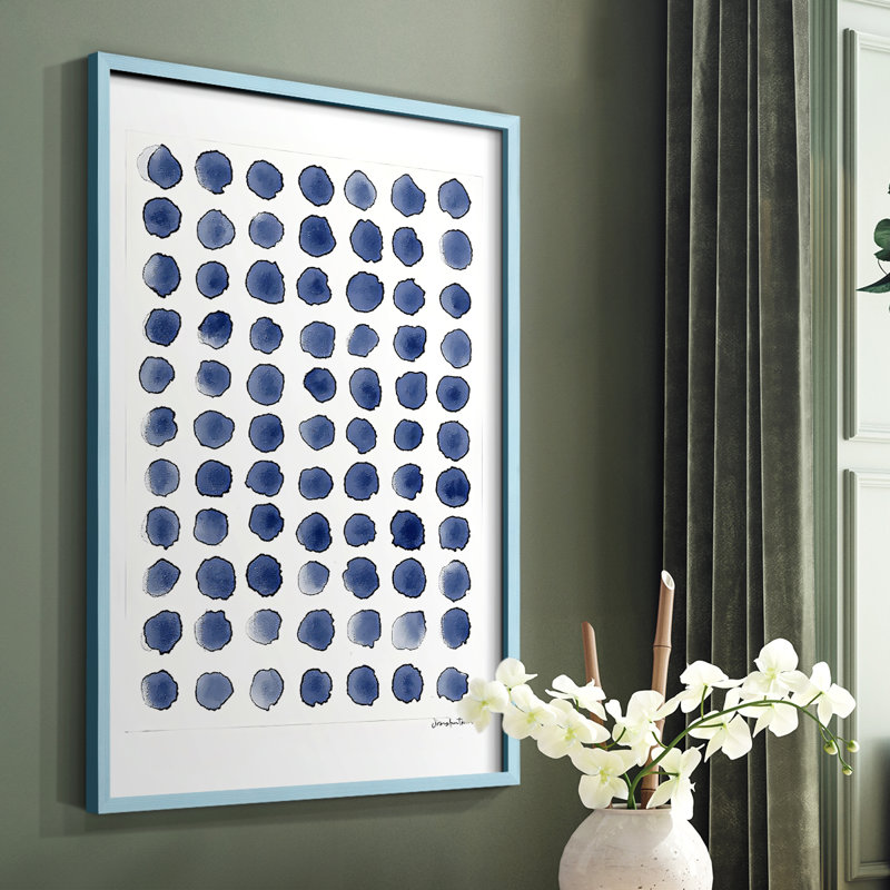 Impression abstraite encadrée CCIV - prête à être suspendue - fabriquée aux États-Unis, Bleu, H 10 po x l 8 po