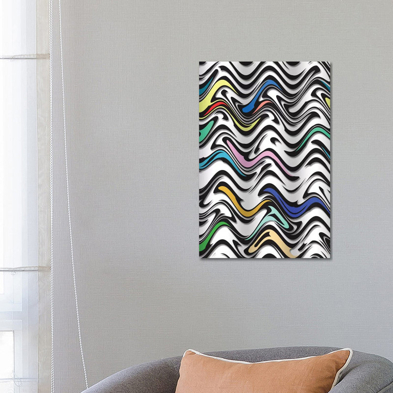 Trippy Wave In An Urban Abstract by Barruf - Wrapped Canvas Painting