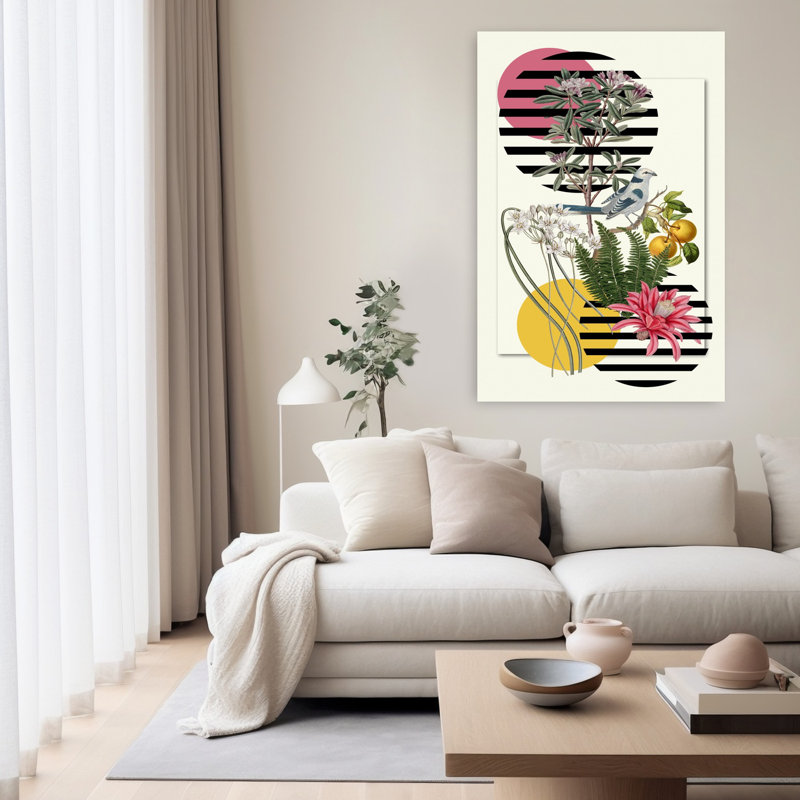 Art mural classique, oiseaux et fruits, H 60 po x l 40 po