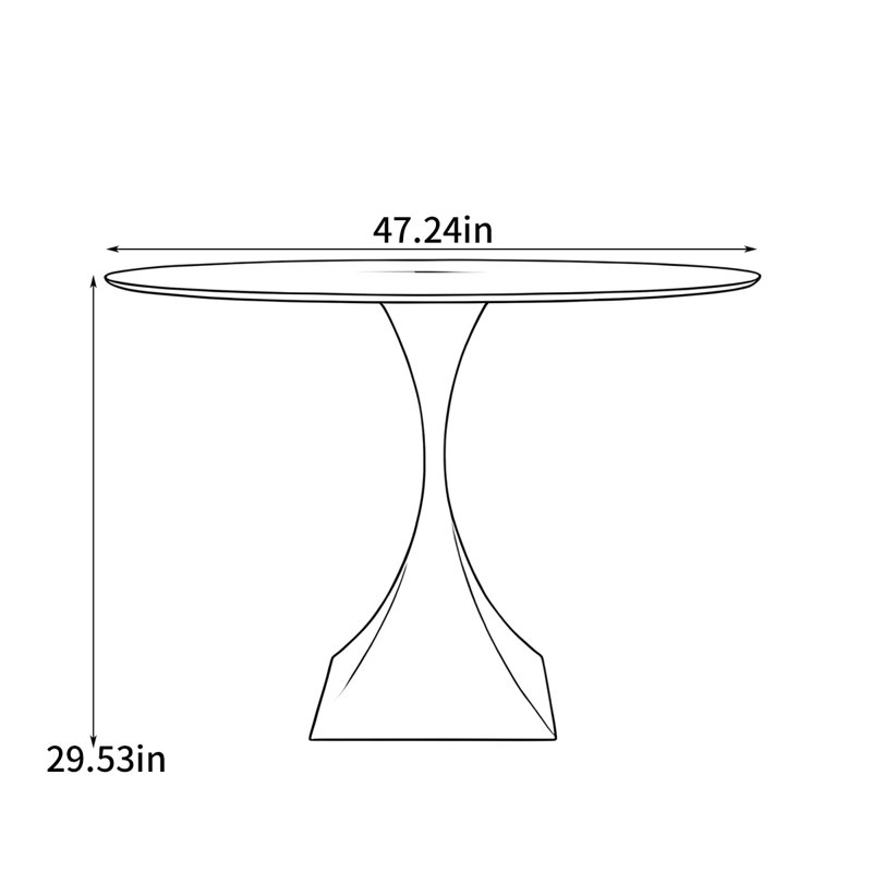 Table de salle à manger Minimalist, H 29,53 po x L 47,24 po x l 47,24 po