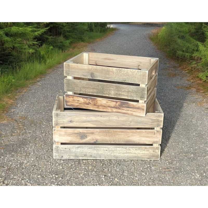 Nature's Market Reclaimed Wood Storage Crate Set