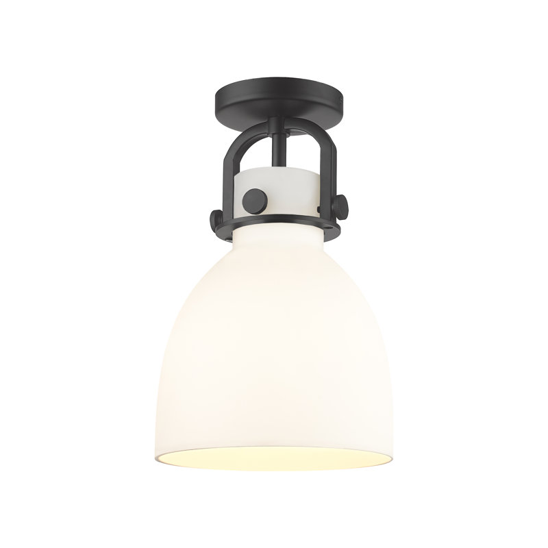 Borgen Glass Semi Flush Mount, Matte Black, Matte White, No Bulb Included