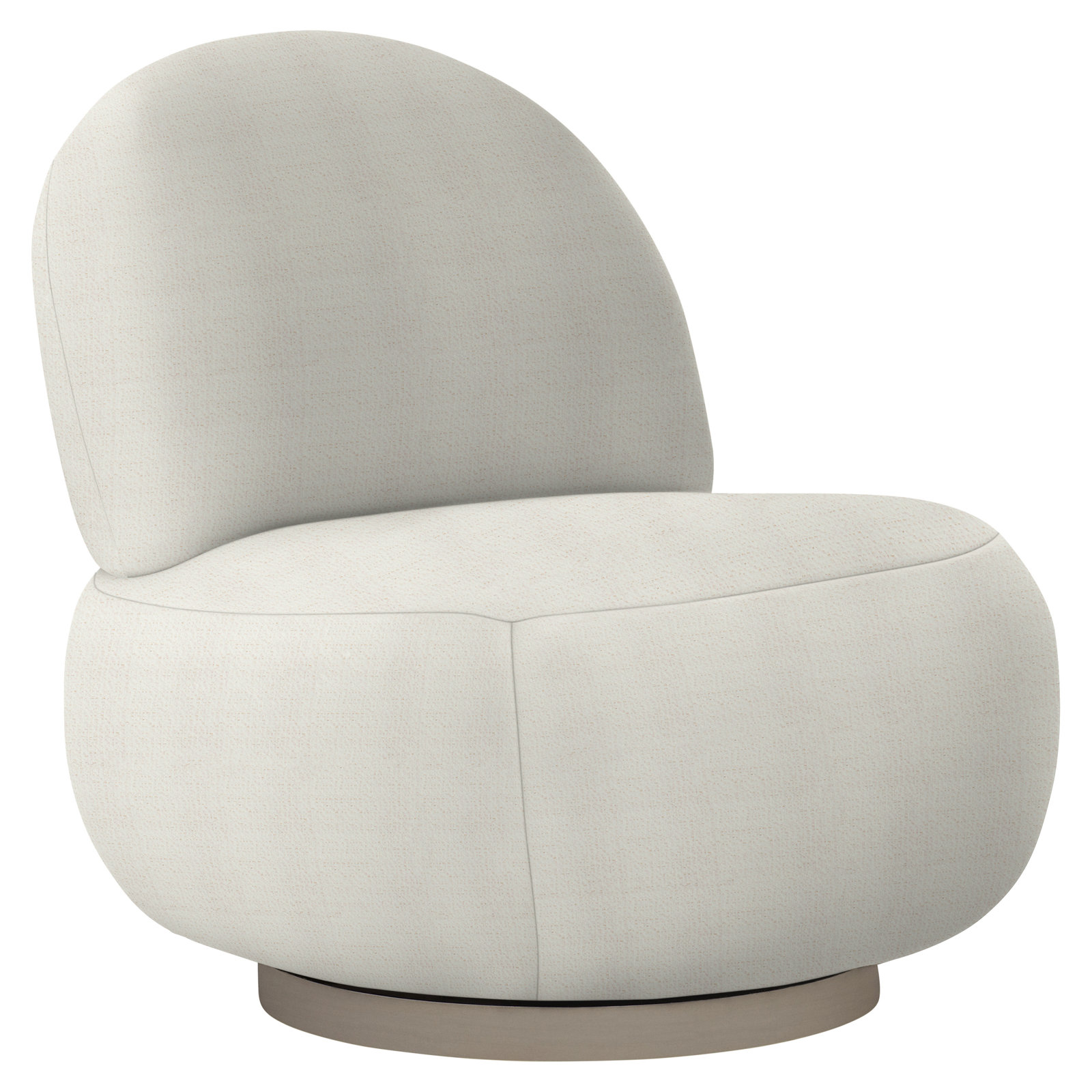 Lulu Upholstered Swivel Slipper Chair, Dorado Snow Crypton® Chenille 5558-000, Blanca
