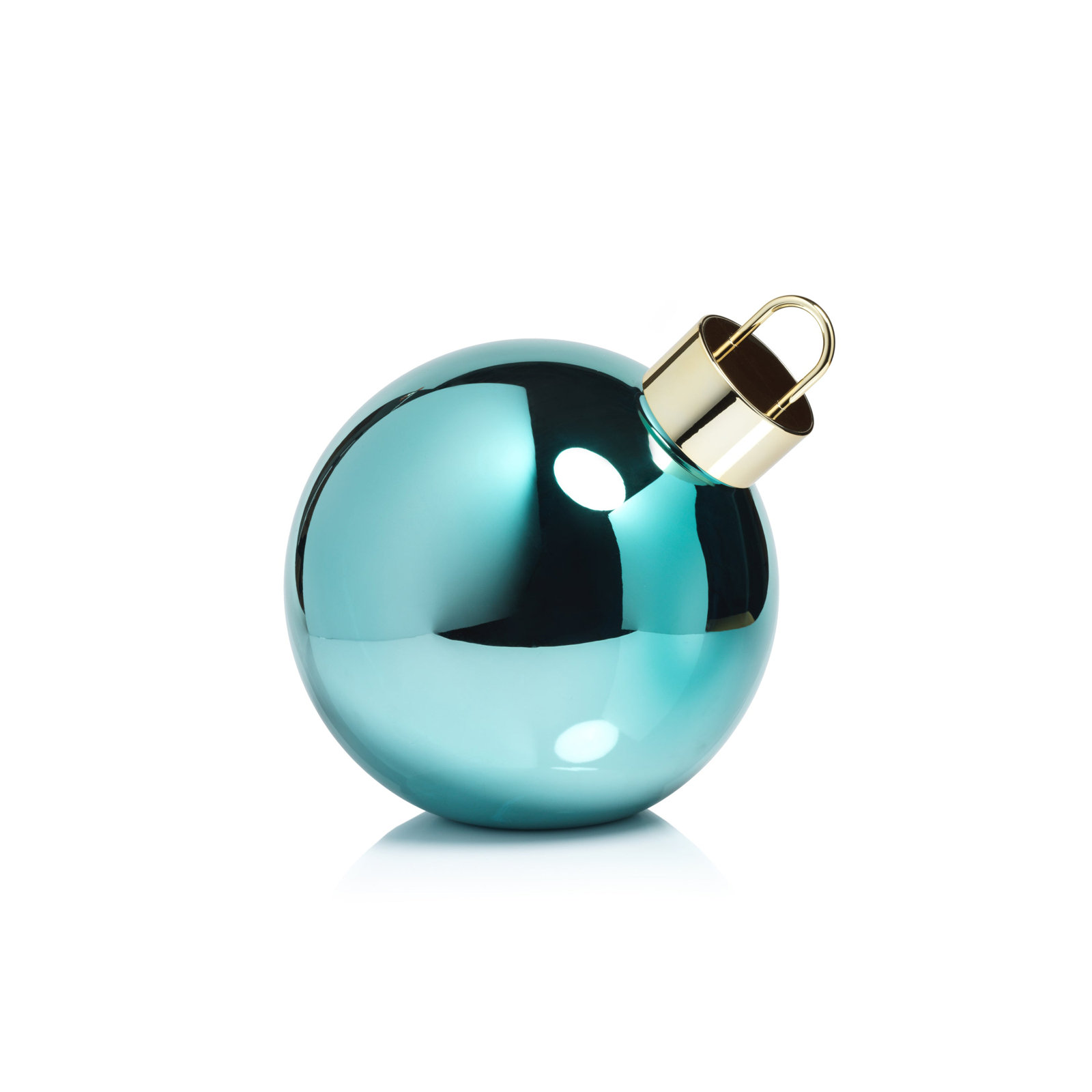 Lighted Glass Slanted Ball Christmas Ornament , 11.75" H x 11.75" W x 11.75" D, Blue