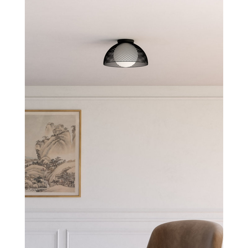 Plafonnier encastré 1 lumière 12,63 po Poet, Noir mat