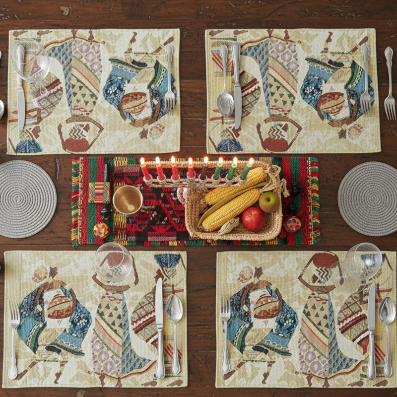 Cotton, Polyester Abstract Rectangle Placemat