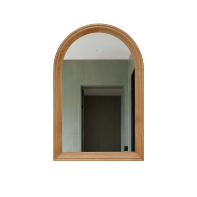 Arched Wood Framed Wall Mirror