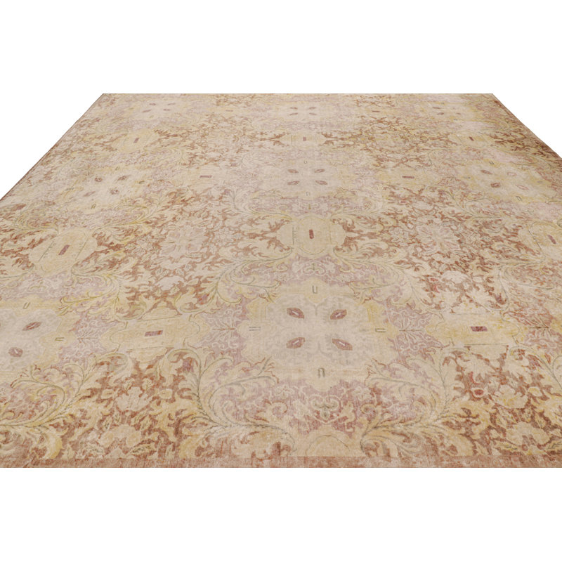 Oversized Rug & Kilim’S European Style Square Rug With Beigebrown Florals