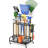 Burnettsville Tool Storage, Garden Tool Organizer with Wheels, Yard Tool Rack Garage Organization