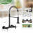 Double-Handle 2-Hole Wall-Mount Pre-Rinse Bridge Kitchen Faucet-125077424