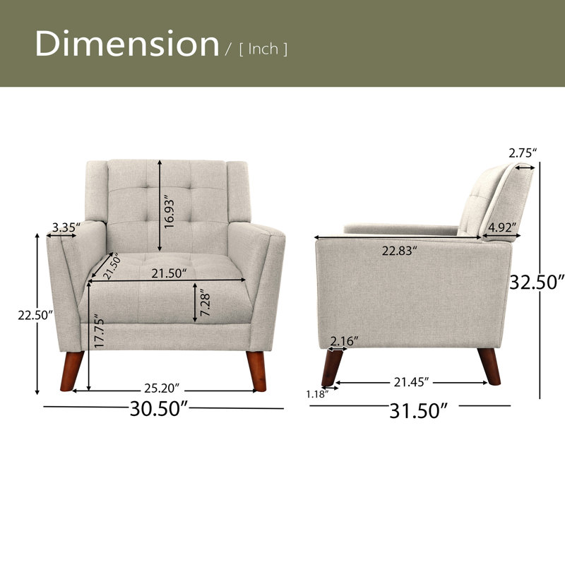 Fauteuil rembourré, Beige
