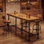 Table de bar extra longue en bois massif 70,9 pouces, table de bar étroite avec repose-pieds, table de pub à hauteur de comptoir pour bars, restaurant, salle à manger-691882710
