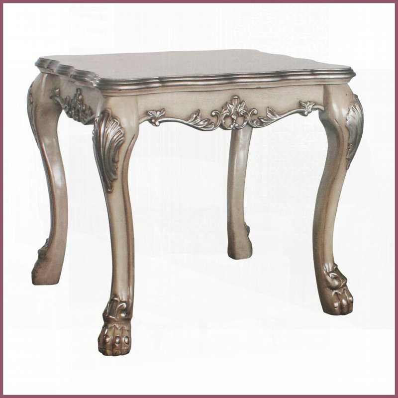 Table basse carrée rétro blanc os pour le salon - charme intemporel avec savoir-faire complexe