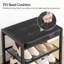 Banc à chaussures à 3 niveaux avec coussin de siège en polyuréthane, organisateur de rangement de chaussures en maille métallique pour vestibule, petit banc à chaussures autoportant