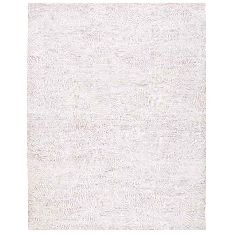 Tapis uni en laine et coton touffeté à la main Goin, Rectangle 9 pi x 12 pi