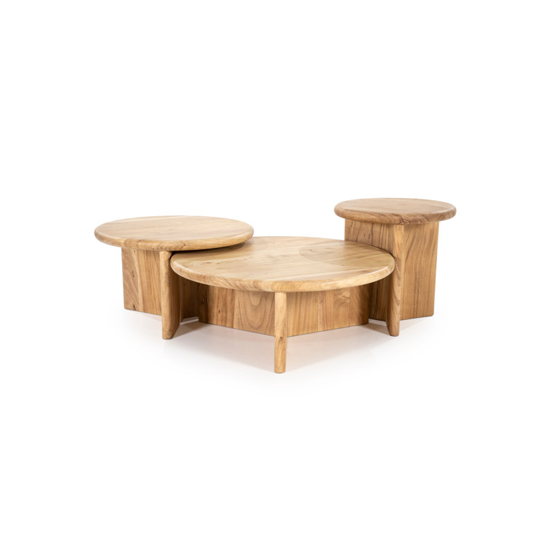 Table basse simple en bois massif, Naturel, H 12 po x L 32 po x l 32 po 