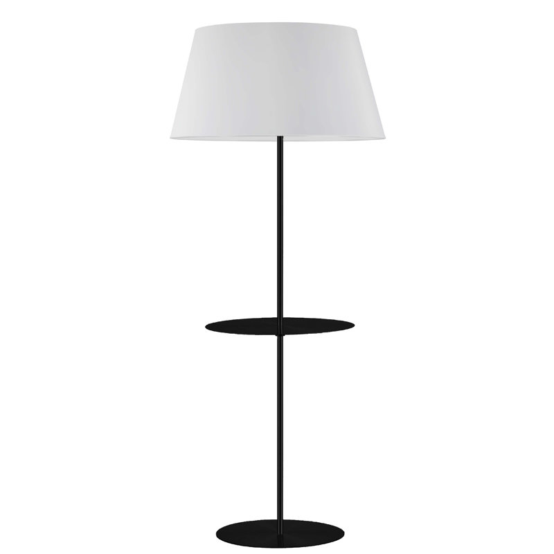 Lampe sur pied 1 lumière Gretchen, Noir mat