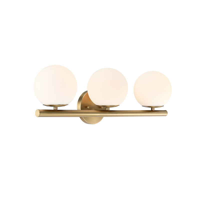 Éclairage pour meuble-lavabo 3 lumières Folgert, Or brossé