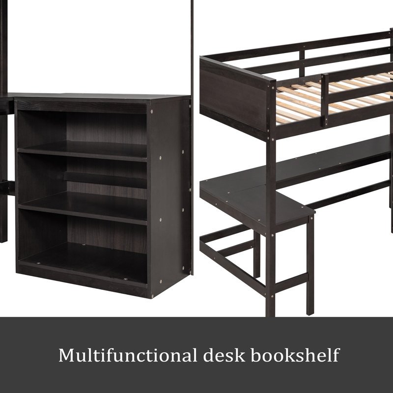 Lit mezzanine simple Kahlif Kids, Espresso