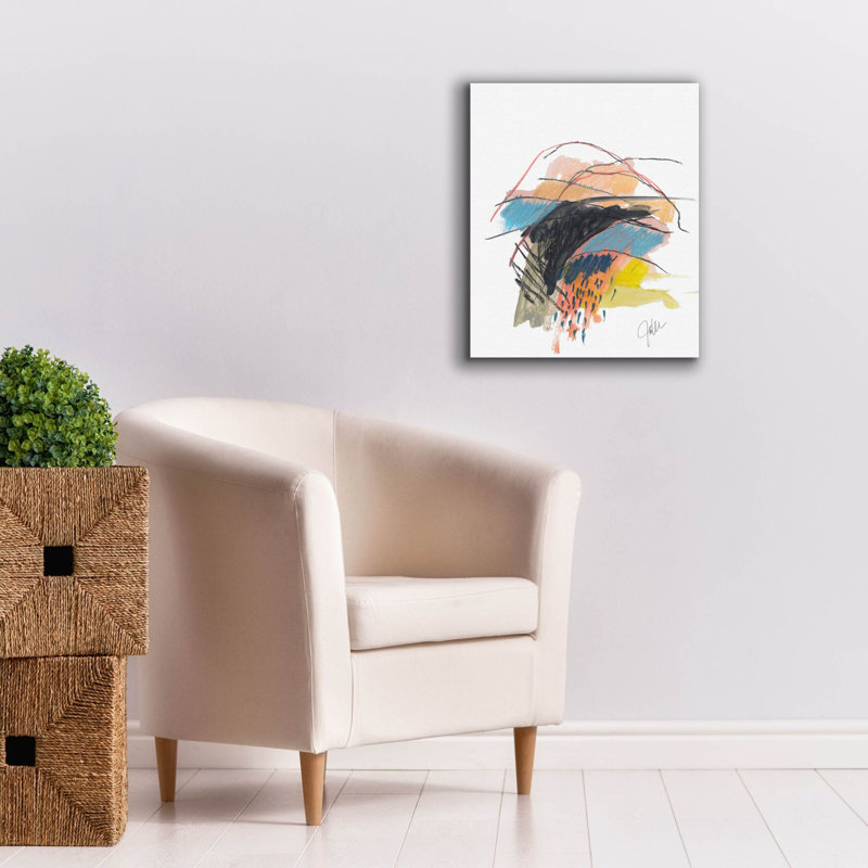 «Abstract Landscape No. 29» par Jan Weiss, art mural sur toile, H 24 po x l 20 po x P 0,75 po