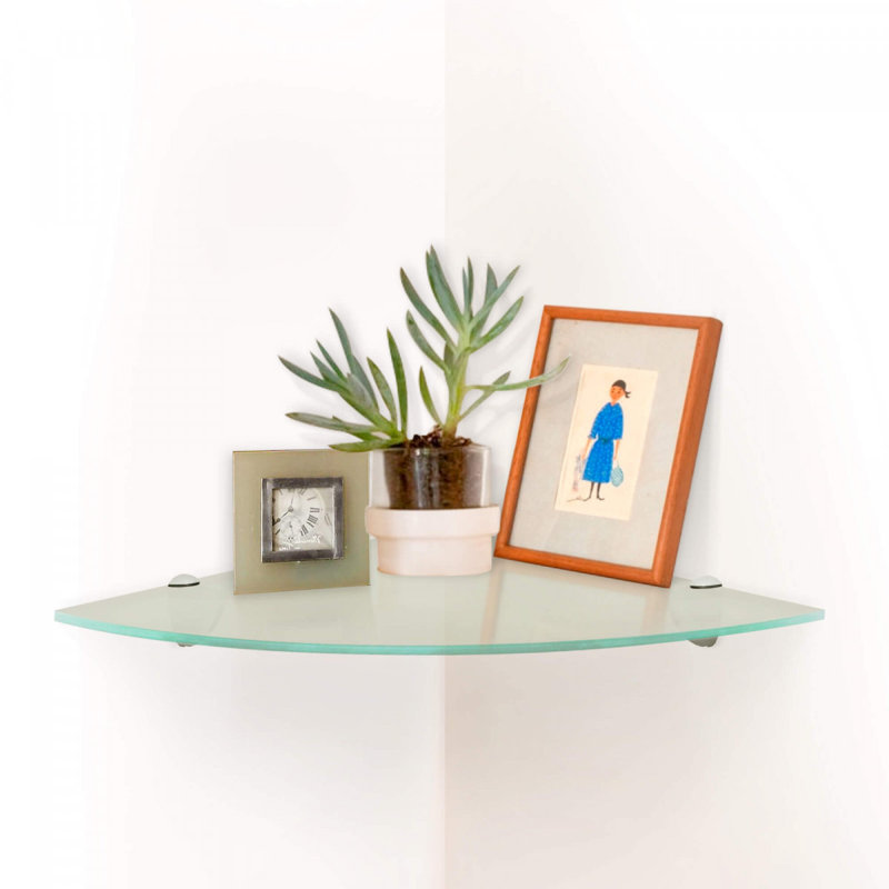 Étagère murale en verre Ayiesha, Givré, H 0,37 po x l 10 po x P 10 po
