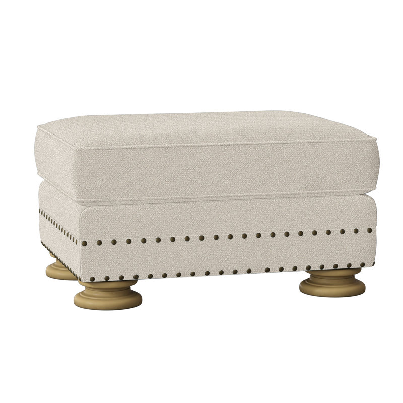 Foster Upholstered Ottoman, Antique Gold, Cream Boucle 1146-002