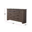 Commode 7 tiroirs en bois au fini gris