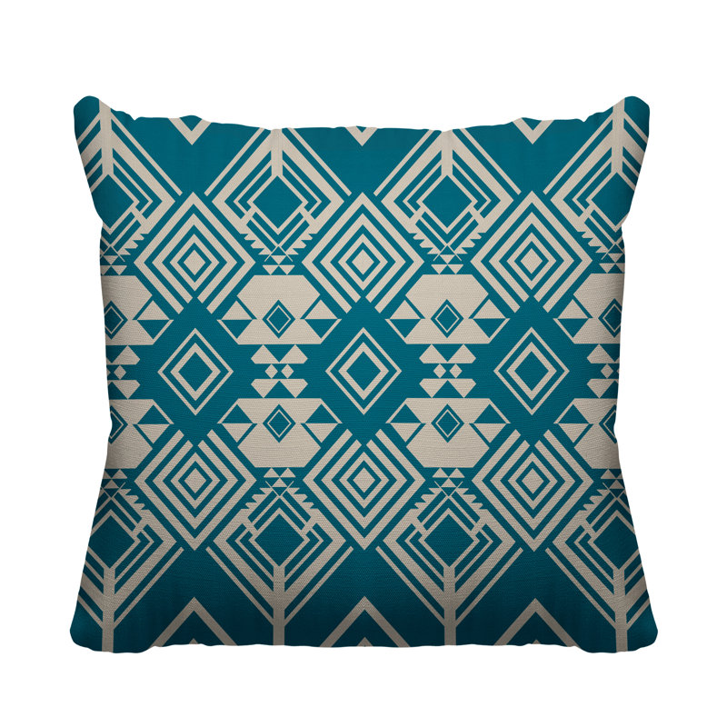 Housse et insert de coussin extérieur d'extérieur, Turquoise, L 15 po x H 15 po
