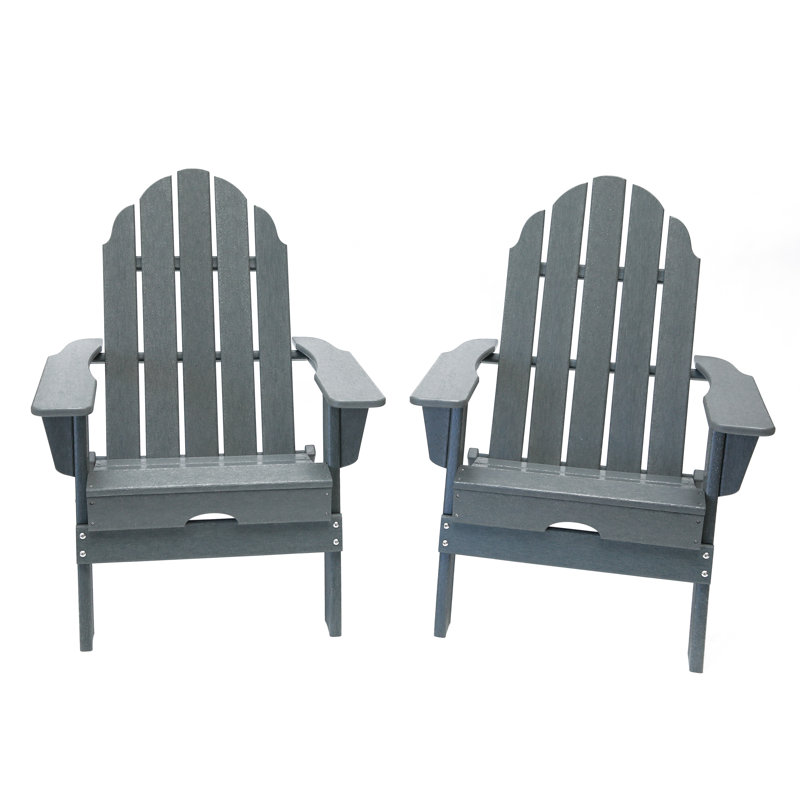 Chaise Adirondack pliante en PEHD Balboa, gris