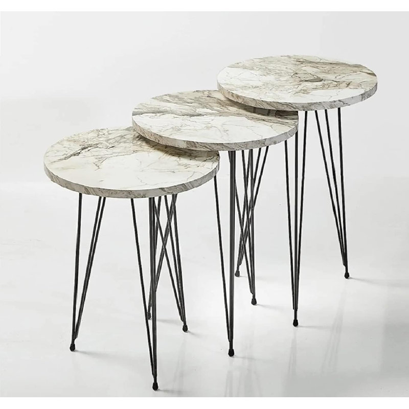 Ulysses 14cm Console Table, White Marble
