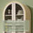 71" Tall Arched Bookshelf, 4-Tier Bookcase with Glass Doors and Shelves, Wooden Display Cabinet w/2 Large Storage Drawers, Modern Farmhouse Versatile Bookshelf for Living Room, Study, Office-1767289412