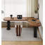 Bureau de coin moderne en L en pin massif