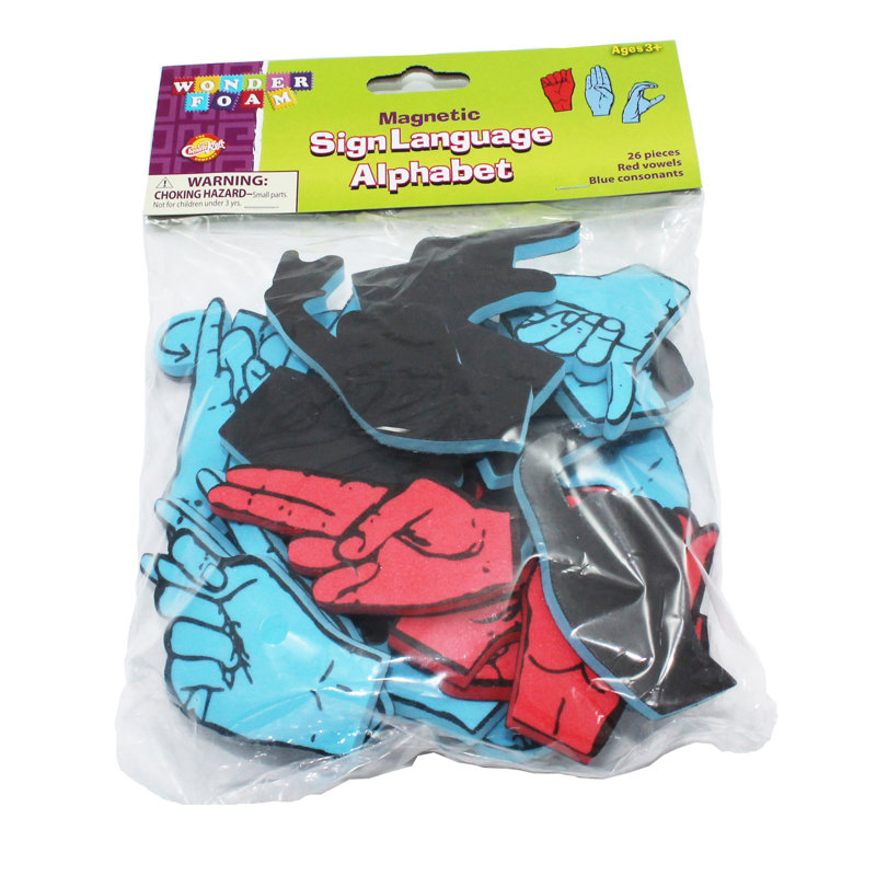 WonderFoam Red and Blue Magnetic Sign Language Letters Set