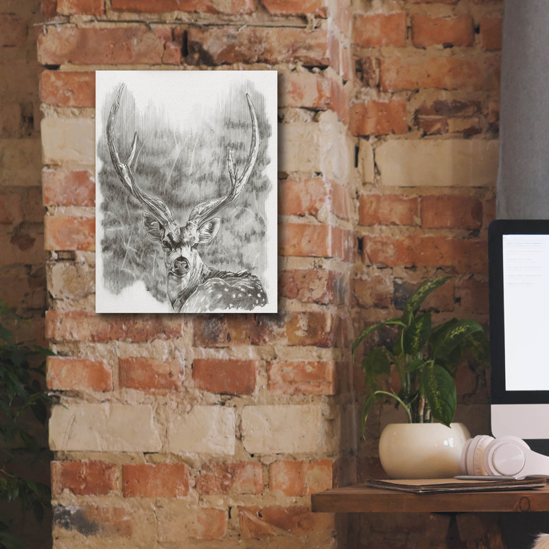 «Chital Deer» par Barbara Keith, art mural sur toile, H 16 po x l 12 po x P 0,75 po