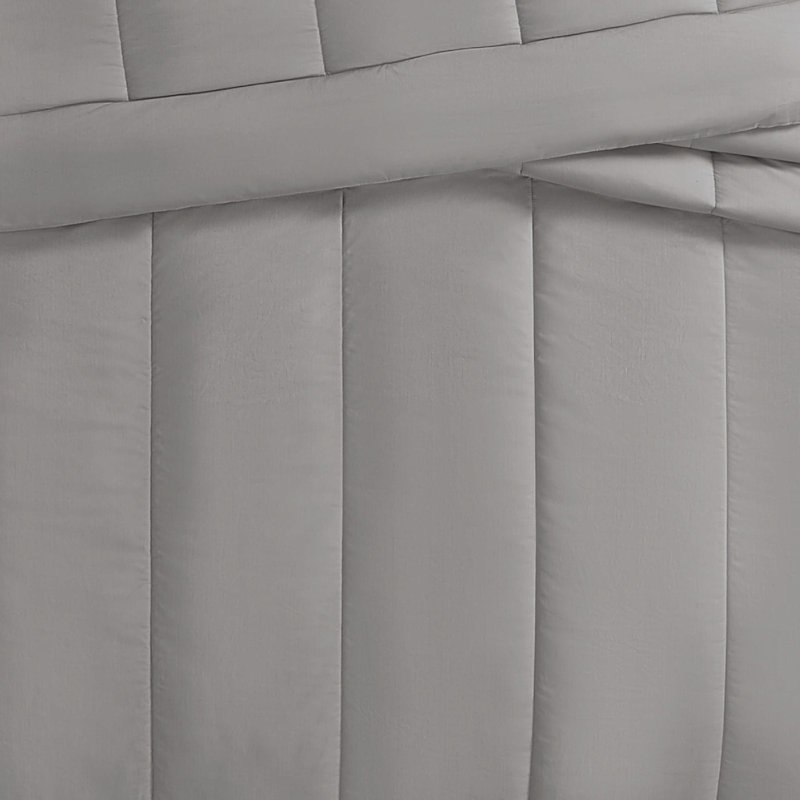 Ensemble d'édredon très grand en percale de coton 3 pièces Brooklyn Loom, Gris