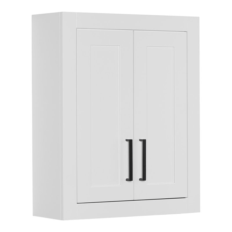 Armoire murale en bois massif H 26 po x l 21 po, H 26 po x l 21 po x P 19,5 po, Blanc / Blanc